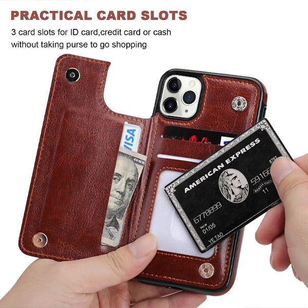 APPLE IPHONE 11 PRO MAX - MYBAT Brown Stow Wallet Case (9506)