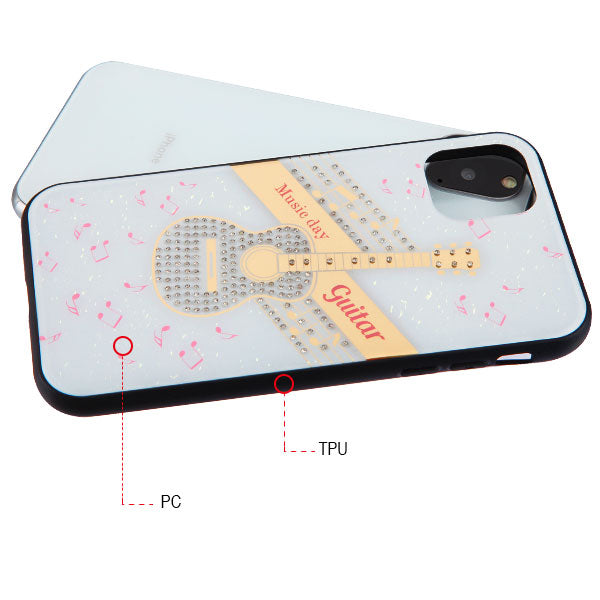 APPLE IPHONE 11 PRO - MOBILIZE JEWEL HYBRID CASE W/ DIAMONDS - GUITAR JEWEL White (4871)