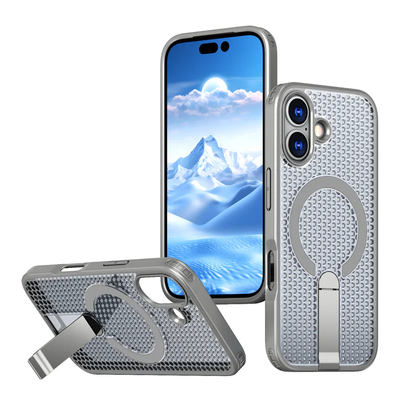 iPhone 17 Luxury Heat Dissipation Cooling Stand Bracket Magnetic For Magsafe Case - Grey (1103223) (MSRP $59.99)
