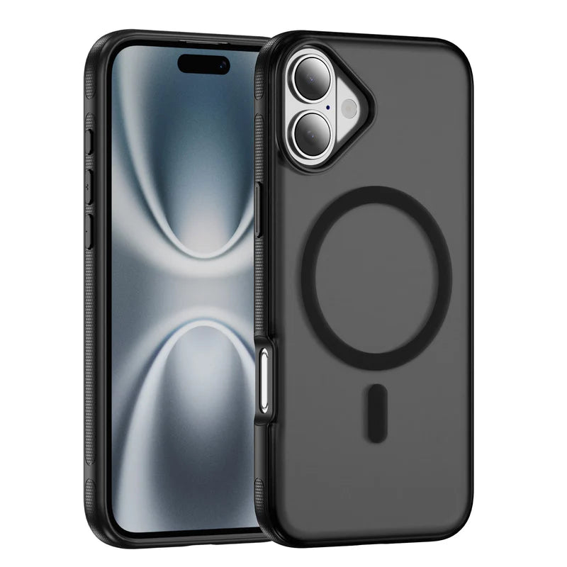 Frosted Translucent Back Hybrid Case with Magnetic Circle For IPHONE 17 Shockproof Matte Thin - BLACK ( 1103760) (MSRP $39.99)