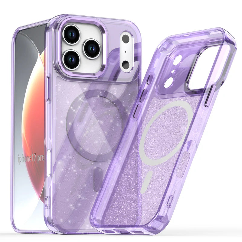 iPhone 17 PRO MAX Glitter Bling Magnetic MagSafe Acrylic Case - Purple (1103241) (MSRP $59.99)