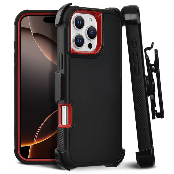 Cube® - Apple iPhone 16 Pro Max (6.9) - Slim Tough Pro Case - Red PC Hard Cover with Soft Black TPU Bumper Compatible with MagSafe Charger in Premium Box Packaging (1103063) (MSRP 49.99)