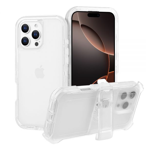 Cube® - Apple iPhone 16 Pro Max (6.9) - Tough Pro Case with Holster Clip - Clear Clear (1103065) (MSRP 49.99)
