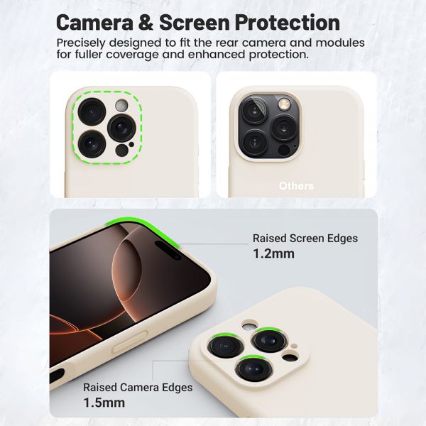 Cube® - Apple iPhone 16 Pro Max (6.9) - White Silky Smooth Impact Resistant Silicone with Black TPU Edge Bumper Compatible with MagSafe Charger in Cube Retail Box (1103061) (MSRP 39.99)