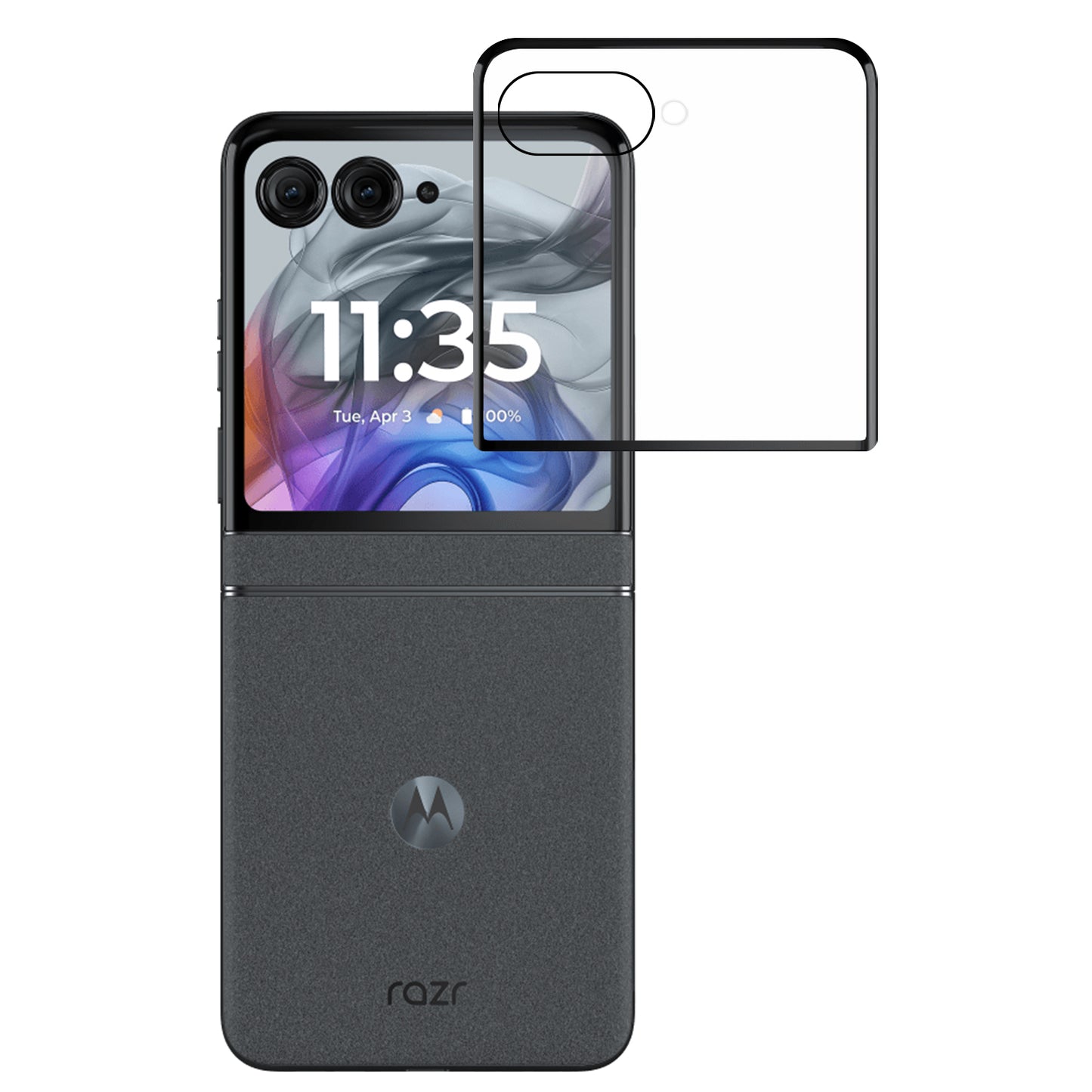 Motorola Razr 2025 2024 Premium Screen Tempered Designed to allow full functionality with cover on - Black Edged (1102920)