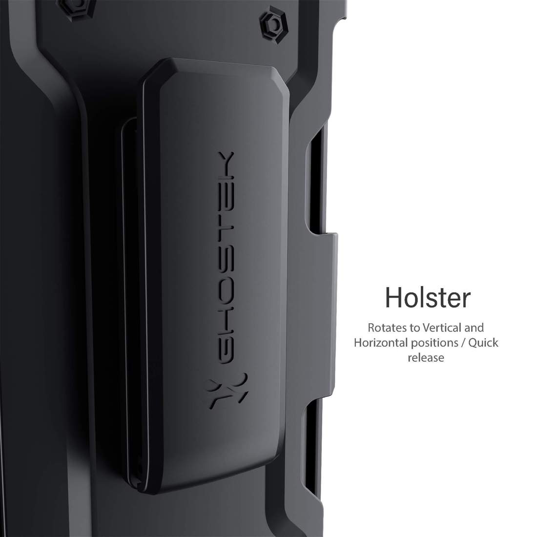 Apple iPhone 12 Mini 5.4 Ghostek Belt Clip Holster Phone Case w/Kickstand and Card Holder - Matte Black (1101719)
