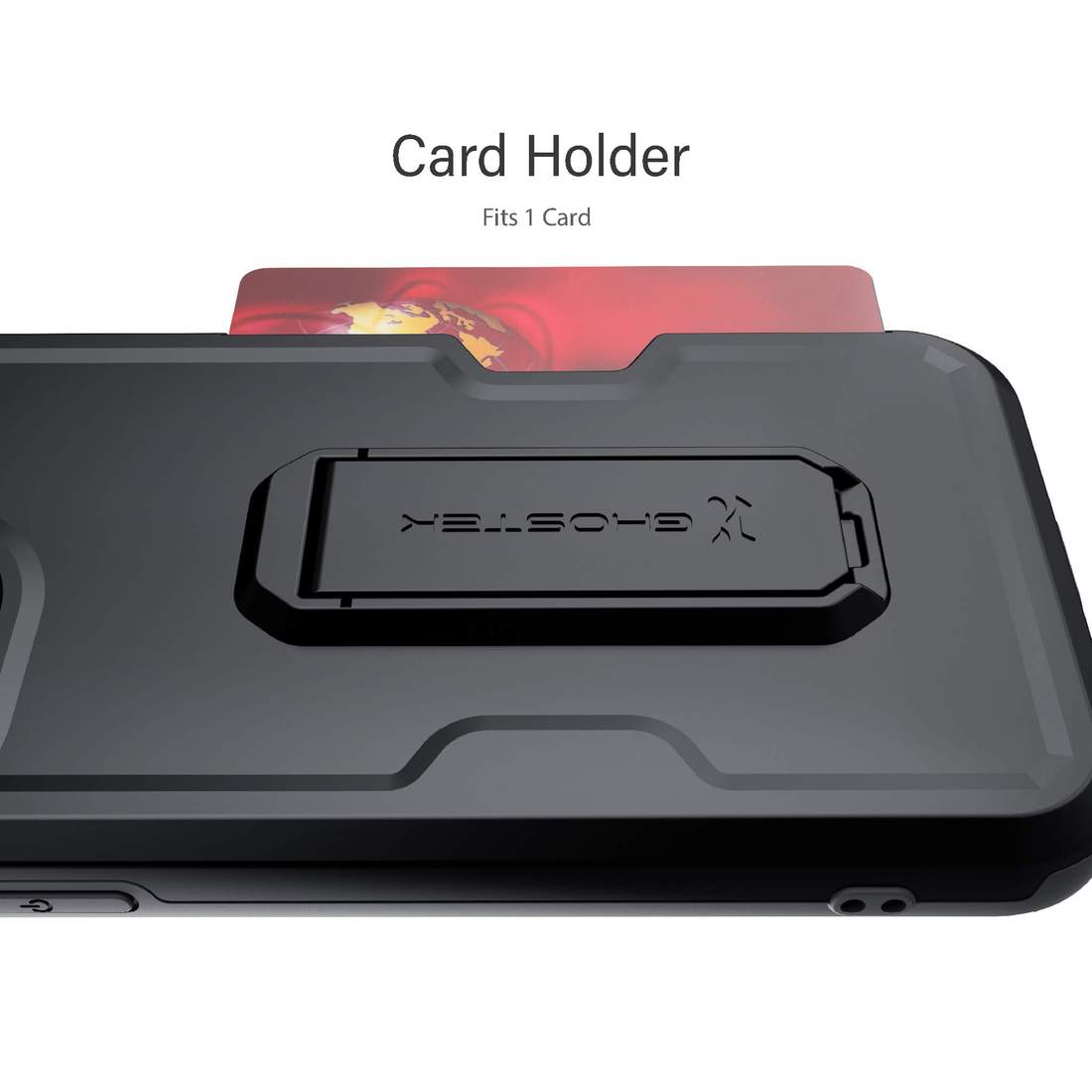 Apple iPhone 12 Pro Max Ghostek Belt Clip Holster Phone Case w/Kickstand and Card Holder - Matte Black (1101718)
