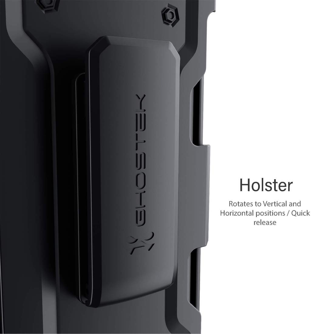 Apple iPhone 12 Pro Max Ghostek Belt Clip Holster Phone Case w/Kickstand and Card Holder - Matte Black (1101718)