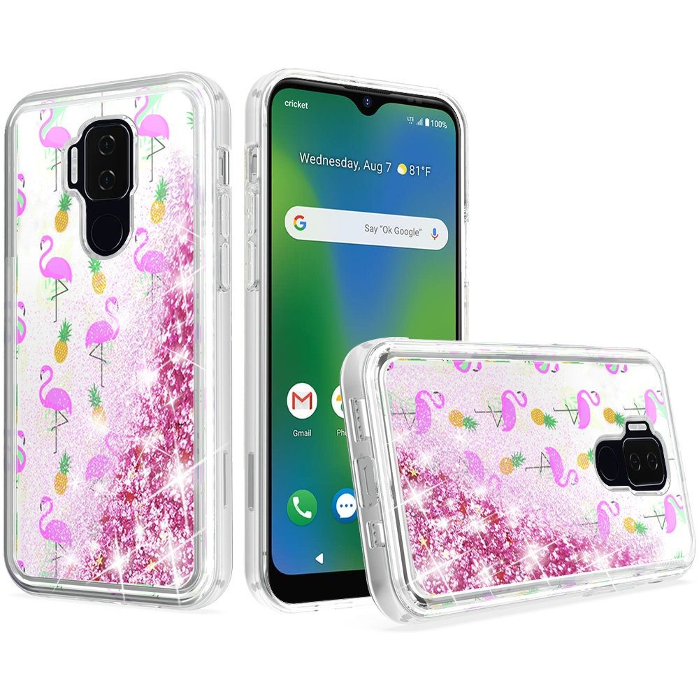 Cricket Influence KaseAult Liquid Quicksand Glitter Cover Case - Flamingo Pineapple Leaf (1101248)