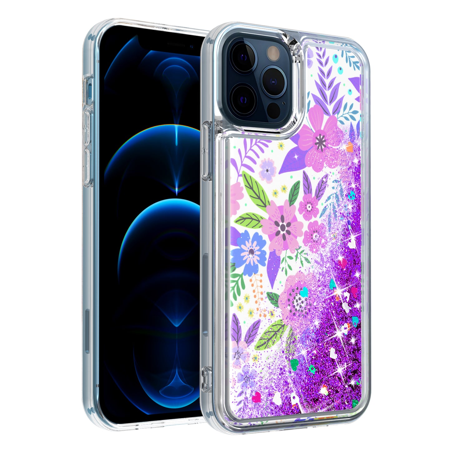 Apple iPhone XR Liquid Quicksand Glitter Cover Case - Colorful Flower Arrangement (1103022)