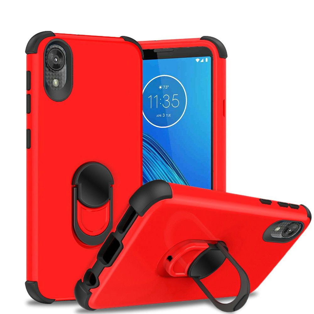 Samsung Galaxy A10e Ring Stand Hybrid w/ Raised Edges - Red (9970)