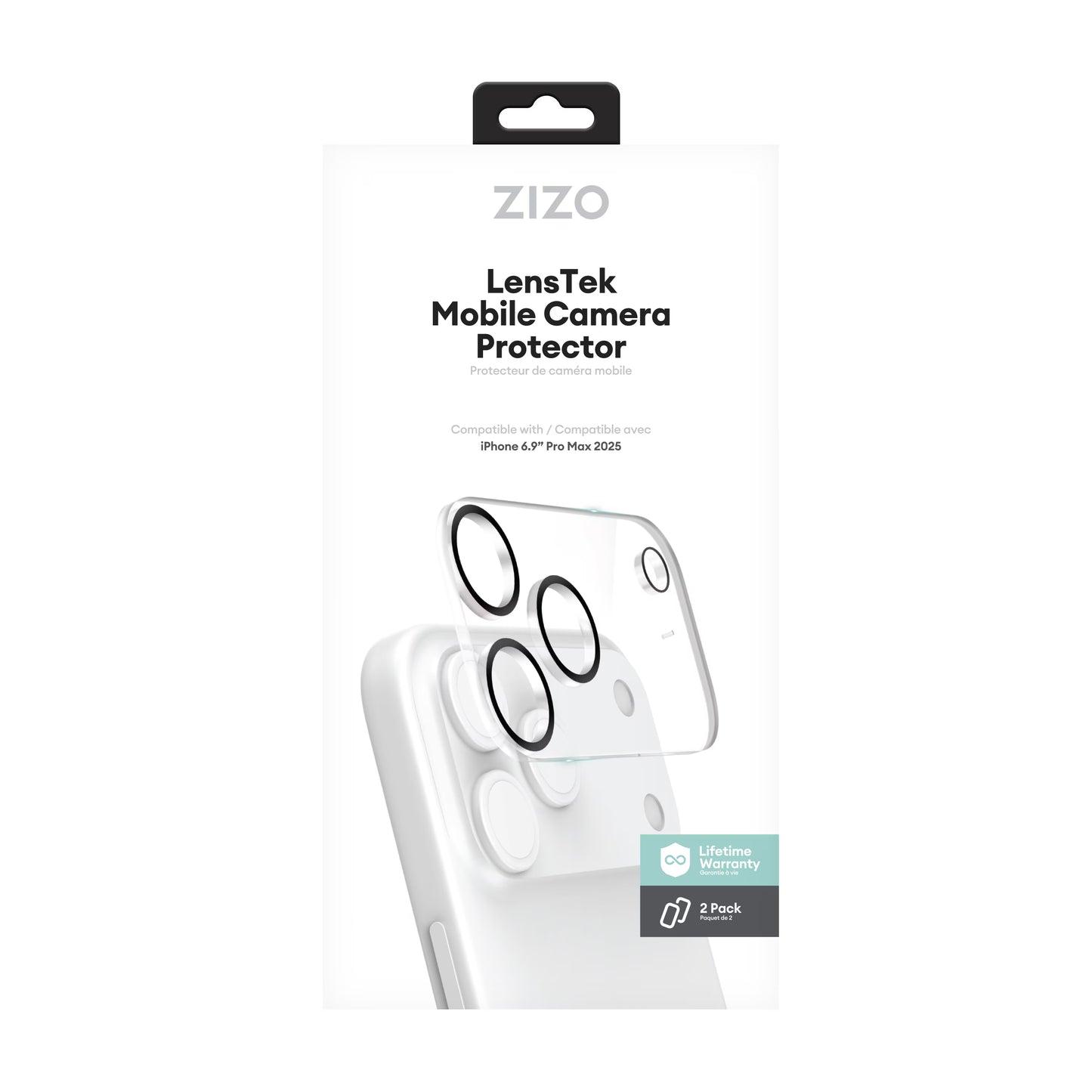 ZIZO LensTek iPhone 17 Pro Max Camera Lens Protector (2 Pack) - Black ( 1103535) (MSRP $49.99)