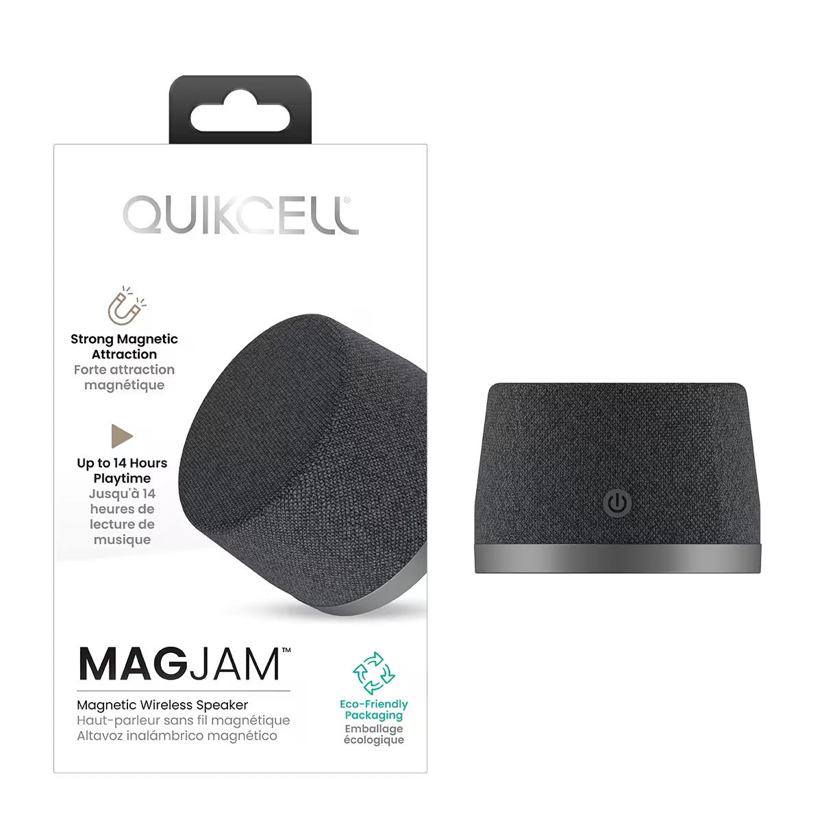 Quikcell Magnetic Wireless Speaker Black (1103140) (MSRP $39.99)