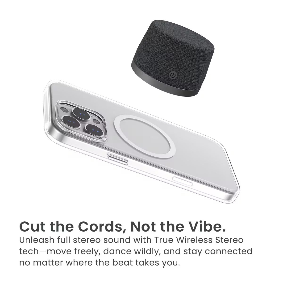 Quikcell Magnetic Wireless Speaker Black (1103140) (MSRP $39.99)