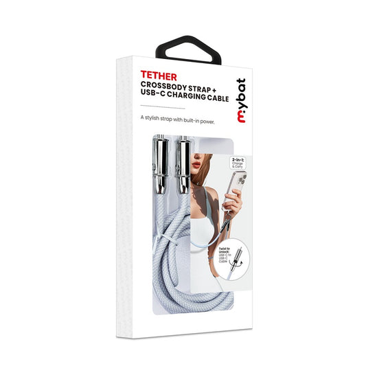 MyBat Tether Crossbody Strap + USB-C Charging Cable - 4FT - Blue ( 1107723) (MSRP $39.99)