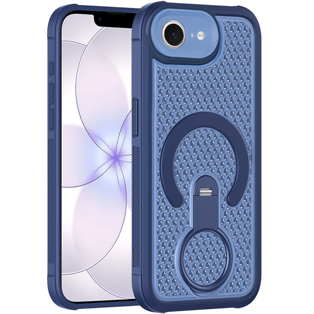 iPhone 17E / 16E Magnetic Honeycomb Kickstand Hybrid Case - Blue (1108278)(MSRP $49.99)