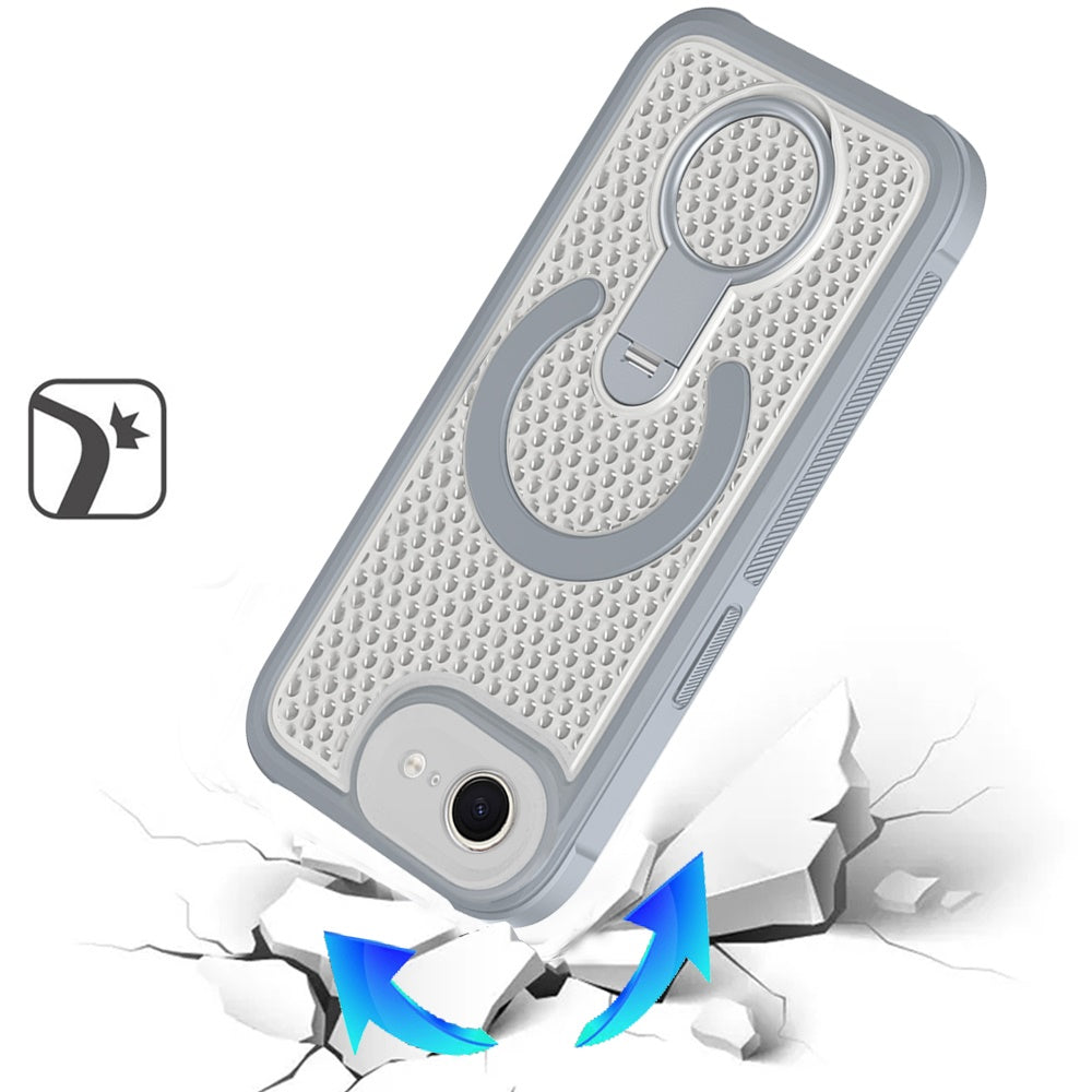 iPhone 17E / 16E Magnetic Honeycomb Kickstand Hybrid Case - Gray (1108280)(MSRP $49.99)