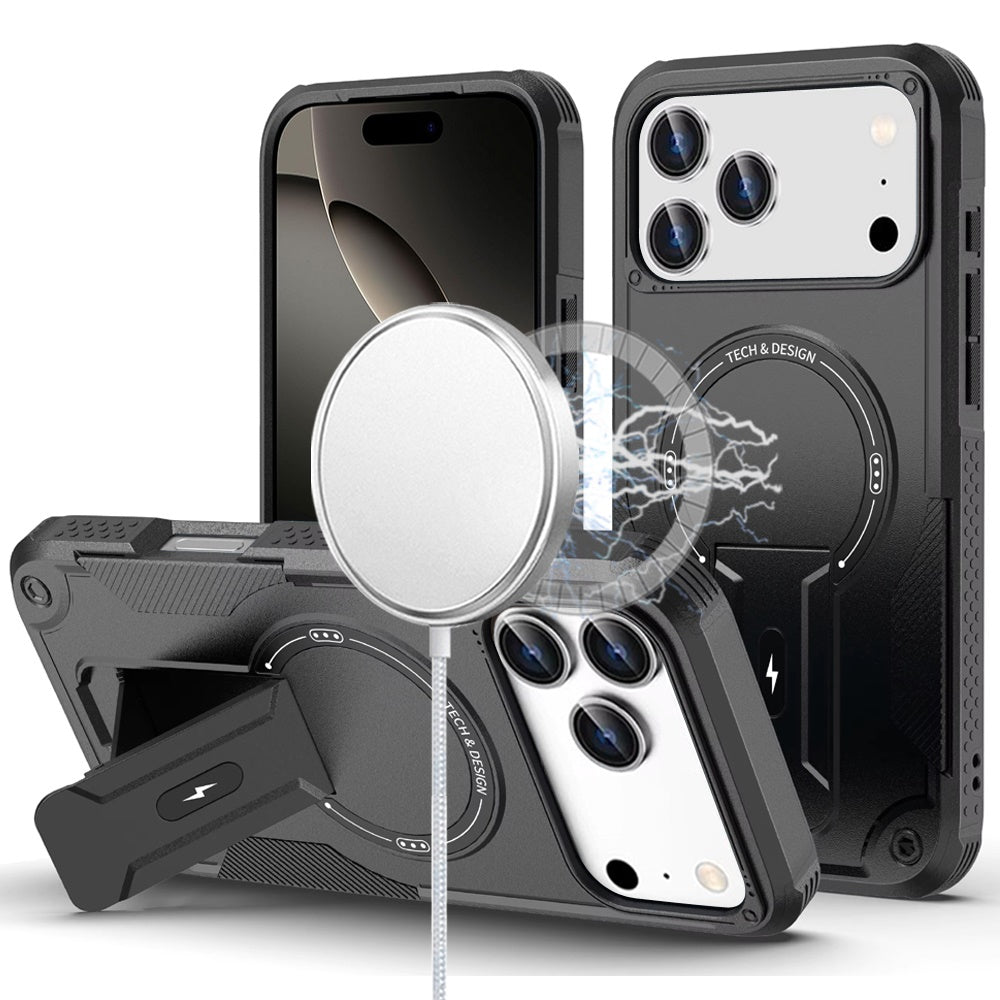 iPhone 17 Pro Max Sturdy Bracket Kickstand Magnetic Hybrid - Black ( 1103387) (MSRP $39.99)