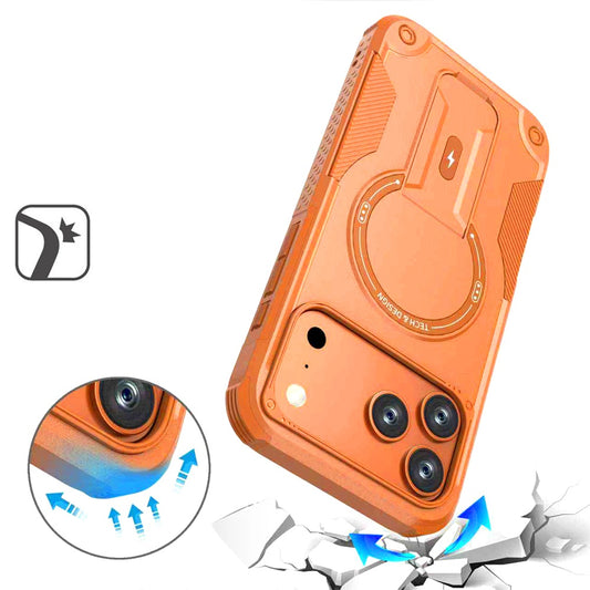 iPhone 17 Pro Max Sturdy Bracket Kickstand Magnetic Hybrid - Cosmic Orange ( 1107641) (MSRP $59.99)