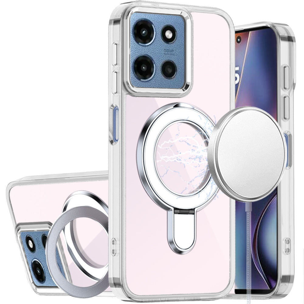 Moto G 5G 2025/2026 - G Play 2026 - CHROME HQ Rotational Magnetic Ring Hybrid - Clear (1107546) (MSRP 59.99)