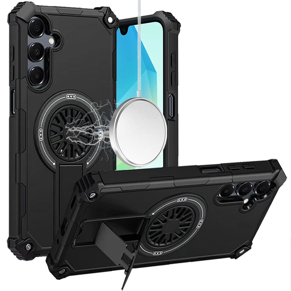 Samsung A16 5G CD Texture Design Magnetic Car Mount Friendly HQ Hybrid - Black ( 1103661) (MSRP $49.99)