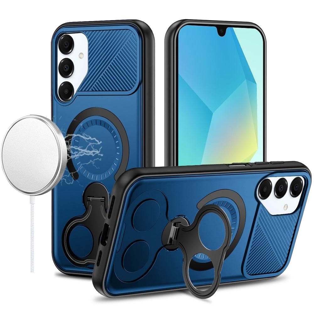 Samsung A16 5G Car Mount with 2-Ring Stand Hybrid Case - Blue ( 1103677) (MSRP $49.99)