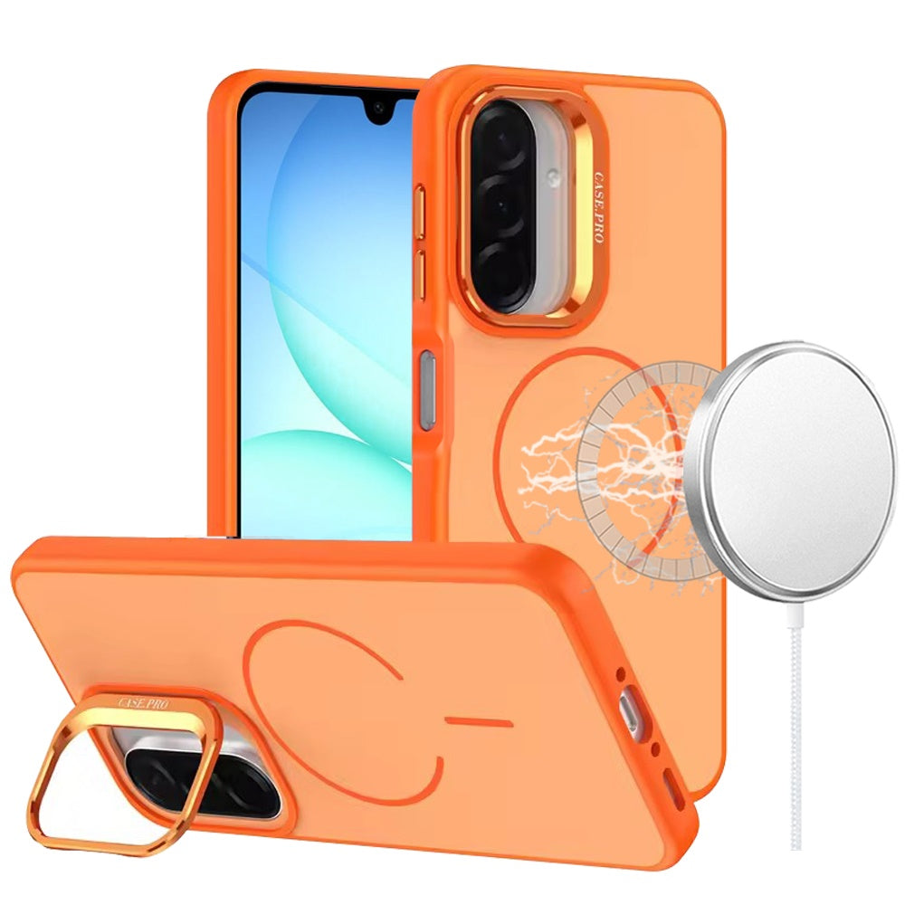 Samsung A17/A16 5G Premium Matte Magnetic Metal Camera Stand Hybrid Case - Cosmic Orange ( 1107745) (MSRP $49.99)