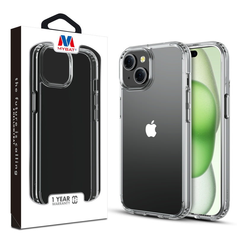 MyBat Sturdy Gummy Cover for Apple iPhone 15 Plus (6.7) - Highly Transparent Clear / Transparent Clear (1106133)