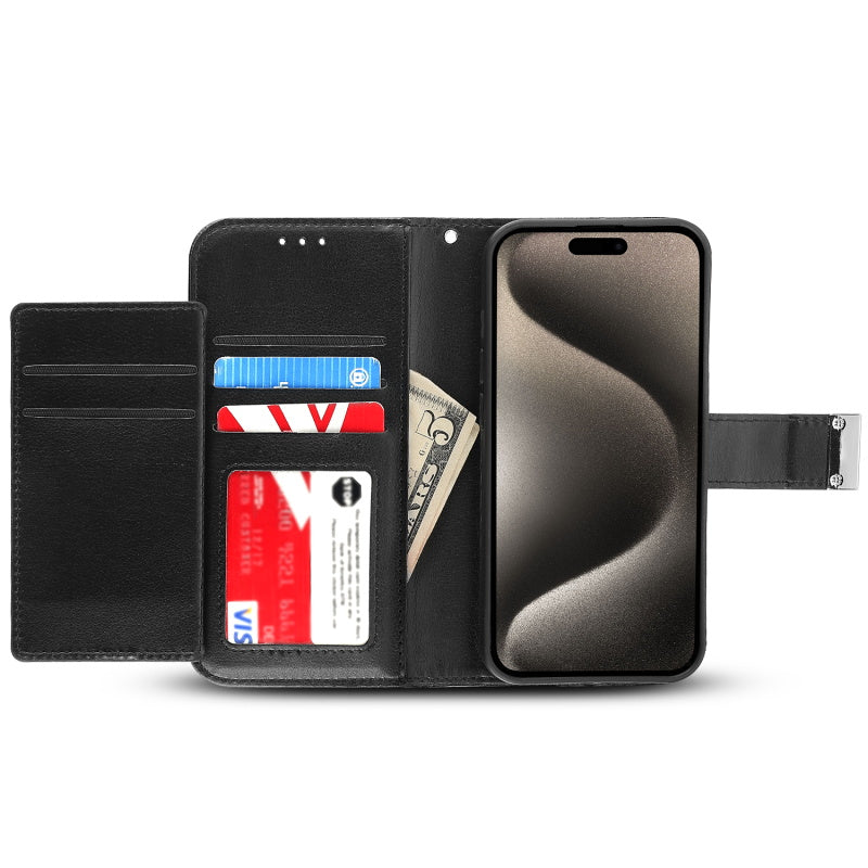 Apple iPhone 15 Pro Max (6.7) MyBat MyJacket Wallet Xtra Series Case - Black (1106216)