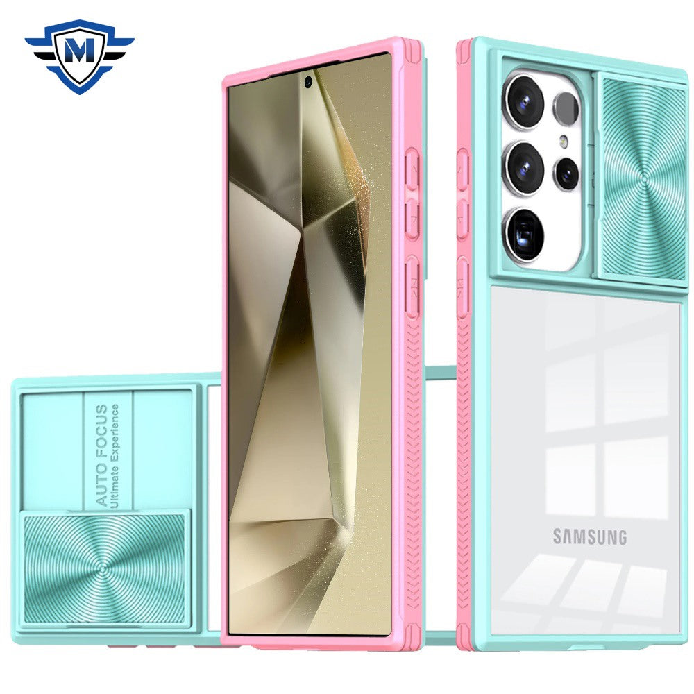 Samsung Galaxy s24 METKASE Fusion Transparent Clear Hybrid Case Cover in Premium Slide-Out Package - Pink/Blue (1107631)