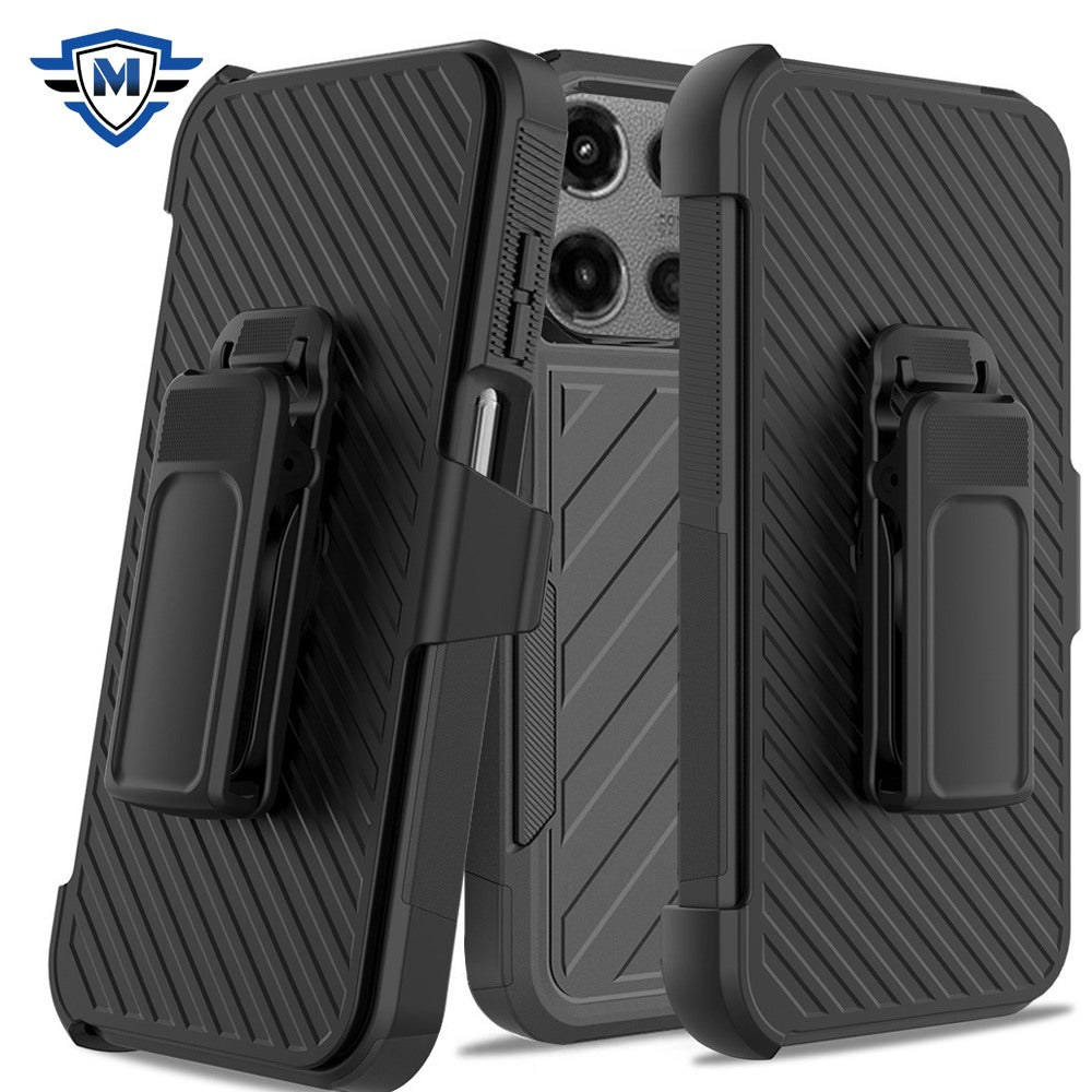 Motorola Edge 2025 Noble lined shockproof dual layer hybrid - Black/Black ( 1103552) (MSRP $39.99)