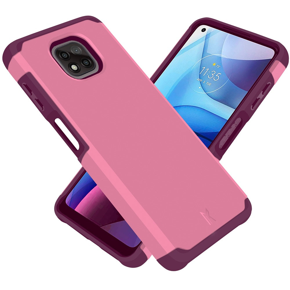 Moto G Power 2021 Premium Minimalistic Slim Tough ShockProof Hybrid Case Cover - Fruity Wine (1103370)