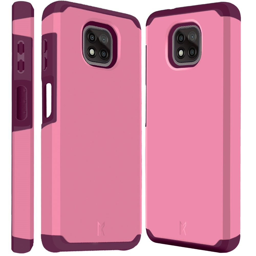Moto G Power 2021 Premium Minimalistic Slim Tough ShockProof Hybrid Case Cover - Fruity Wine (1103370)