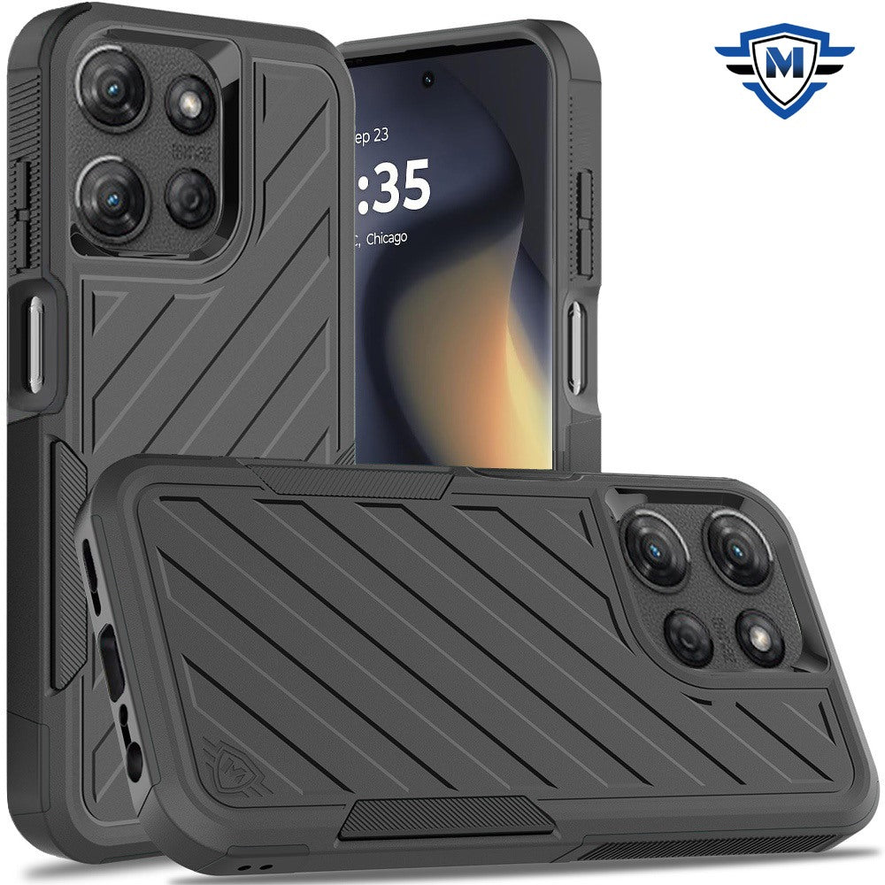 Motorola Edge 2025 Noble lined shockproof dual layer hybrid - Black/Black ( 1103546) (MSRP $39.99)