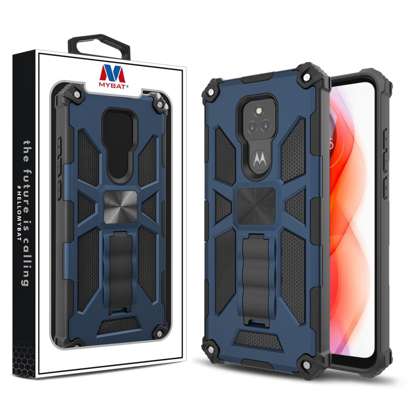 Moto G Play (2021) MyBat Sturdy Hybrid Protector Cover with Stand - Ink Blue (1103329)