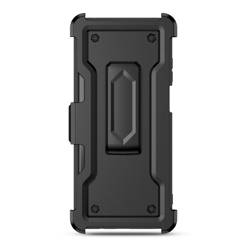Motorola Moto G Stylus 5G (2022) MyBat Grip Stand Protector Case Combo (with Black Holster & Card Wallet) - Black (1103931)