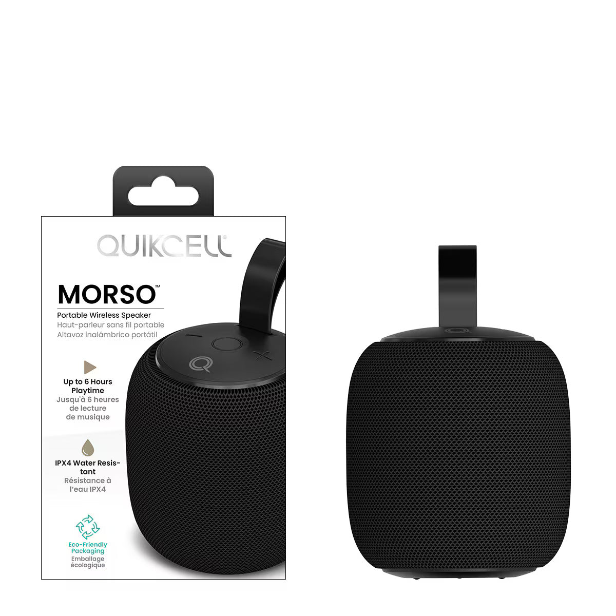 Quikcell Morso Portable Wireless Speaker Black (1103137) (MSRP $39.99)