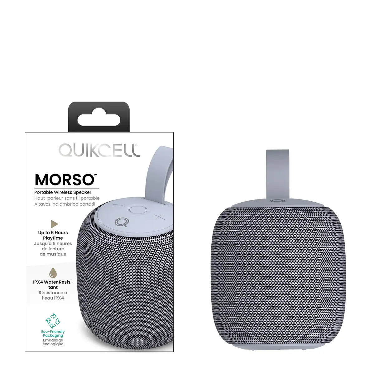 Quikcell Morso Portable Wireless Speaker Ash White (1103138) (MSRP $39.99)