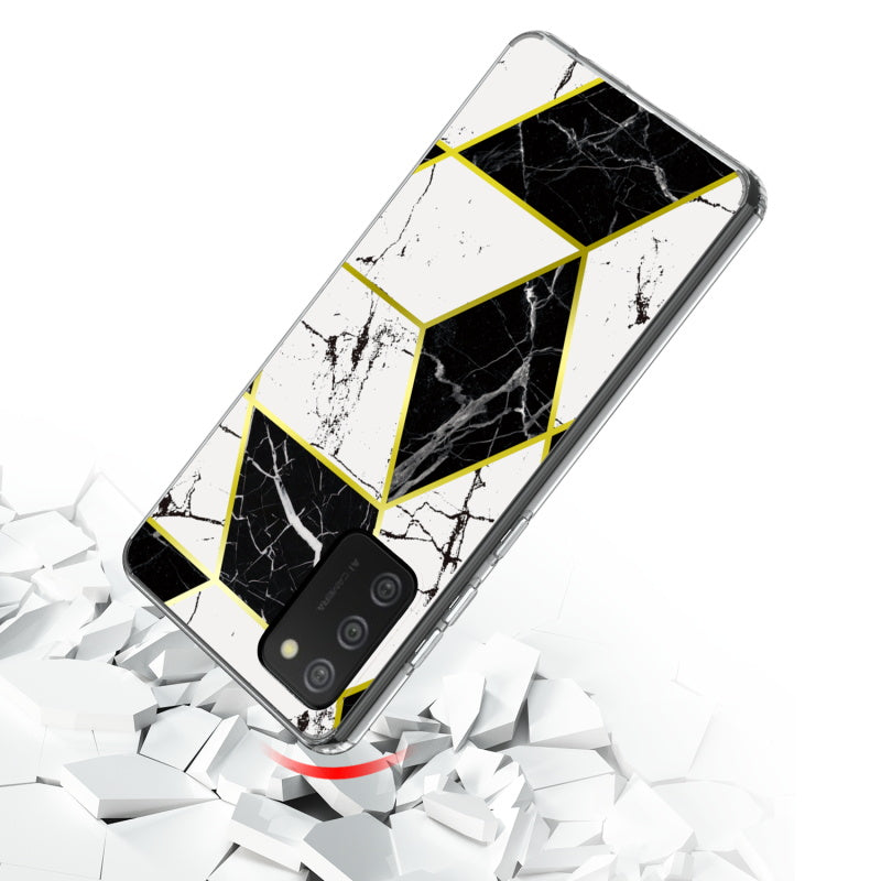 Samsung Galaxy A02s MyBat Fusion Protector Cover - Electroplated Black Marbling (1101647)
