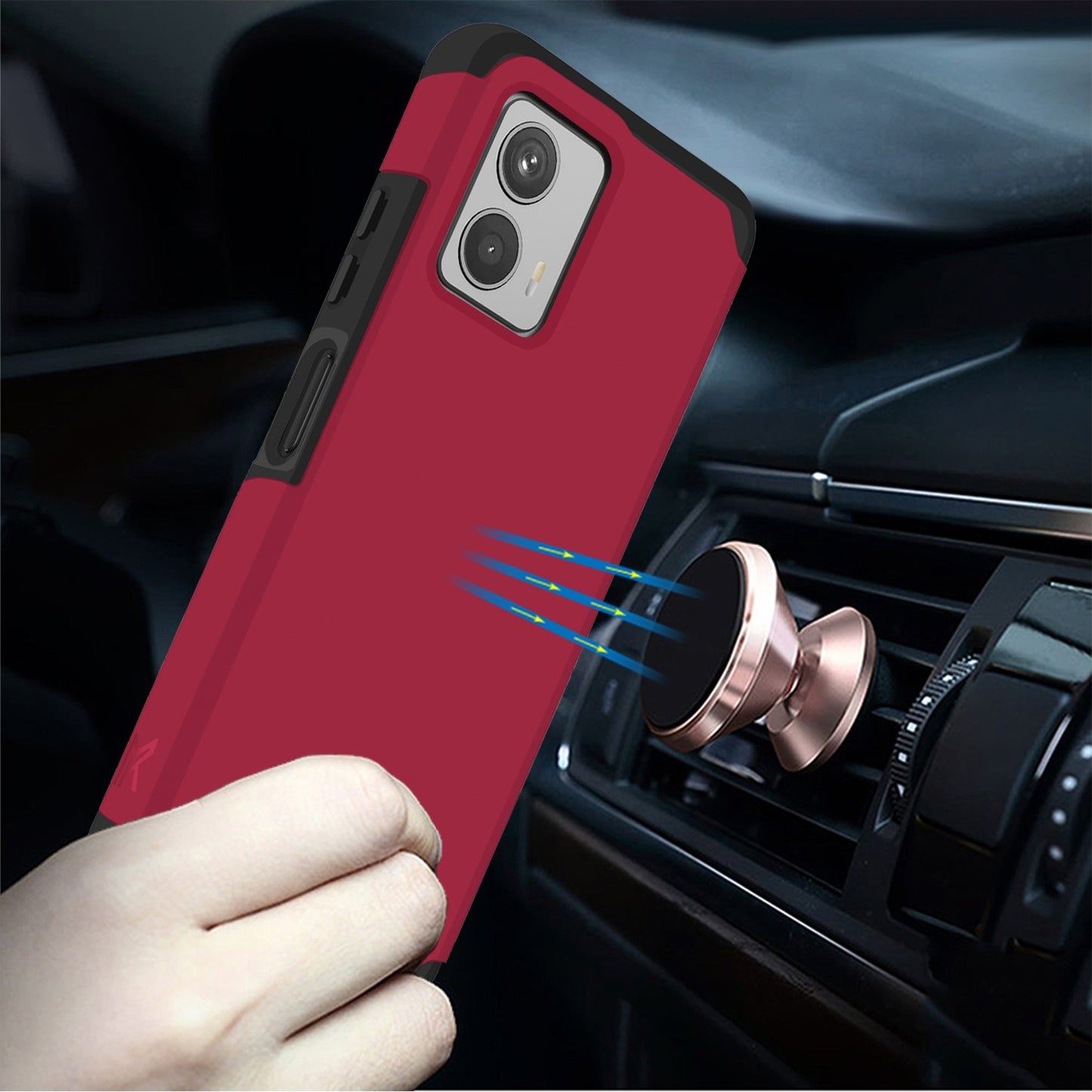 Motorola MOTO G 5G 2023 Tough Strong Hybrid (Magnet Mount Friendly) Case Cover - Virtual Pink (1105835)