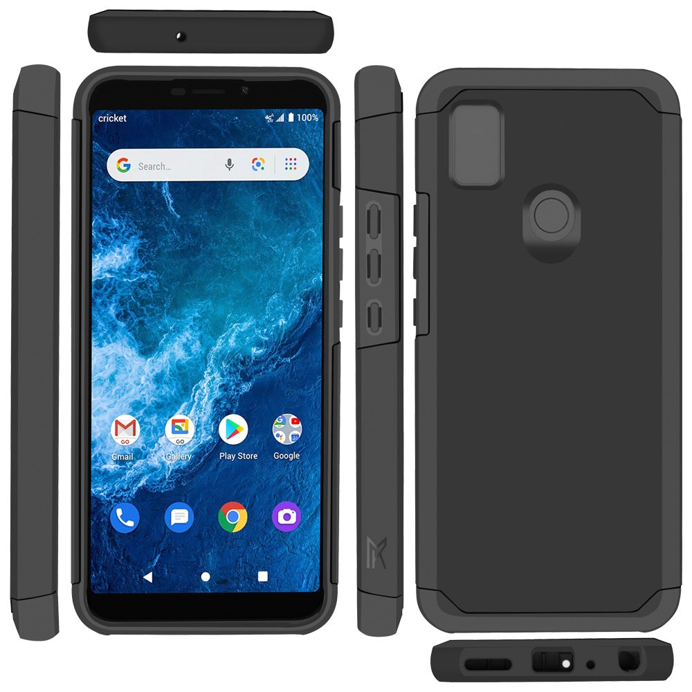 Cricket Icon 4 Tough Strong MetKase Hybrid (Magnet Mount Friendly) Case Cover - Black (1105003)