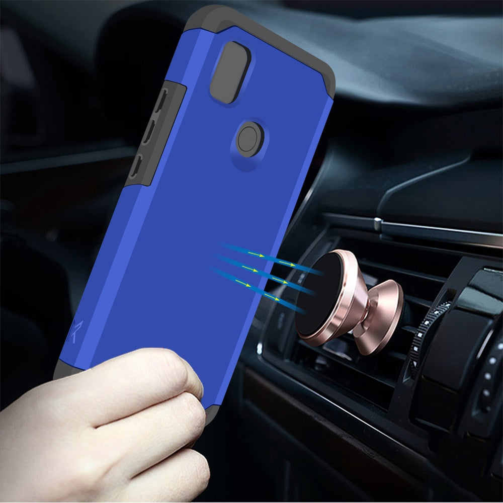Cricket Icon 4 Tough Strong MetKase Hybrid (Magnet Mount Friendly) Case Cover - Classic Blue (1105004)