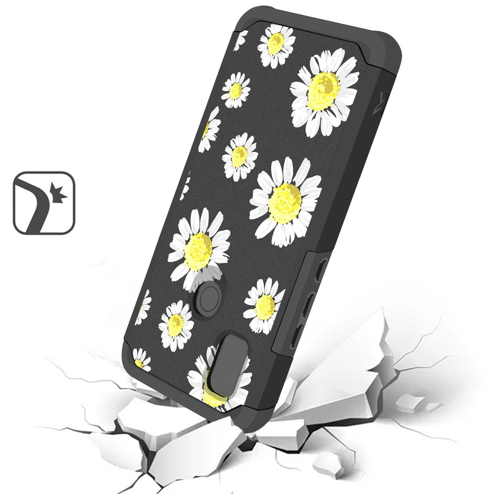 Cricket Icon 4 Tough Strong MetKase Hybrid (Magnet Mount Friendly) Case Cover - Chamomile Flowers (1105074)
