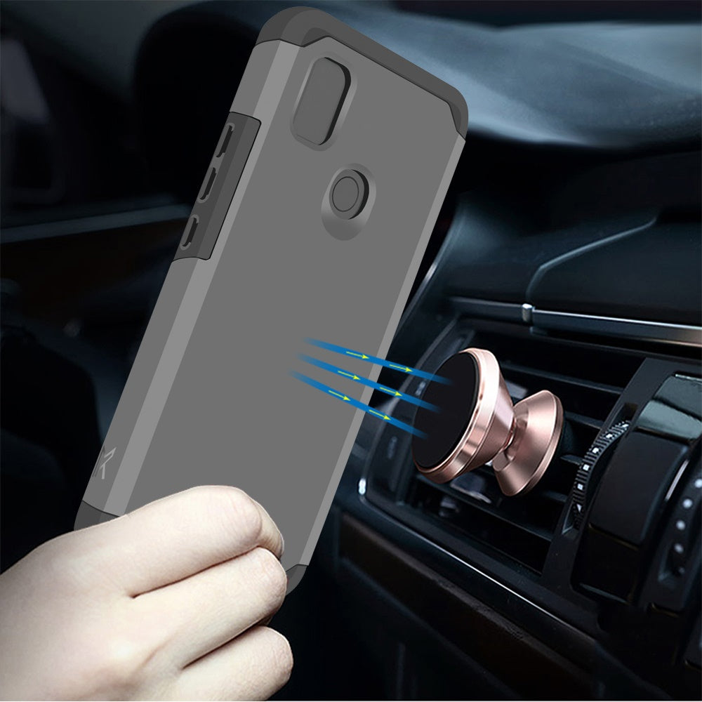 Cricket Icon 4 Tough Strong MetKase Hybrid (Magnet Mount Friendly) Case Cover - Charcoal Grey (1105005)