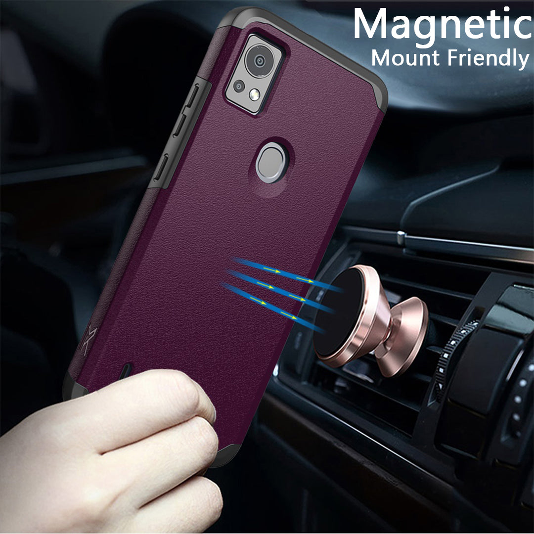 Cricket Icon 5 Tough Strong MetKase Hybrid (Magnet Mount Friendly) Case Cover - Dark Purple (1106016)