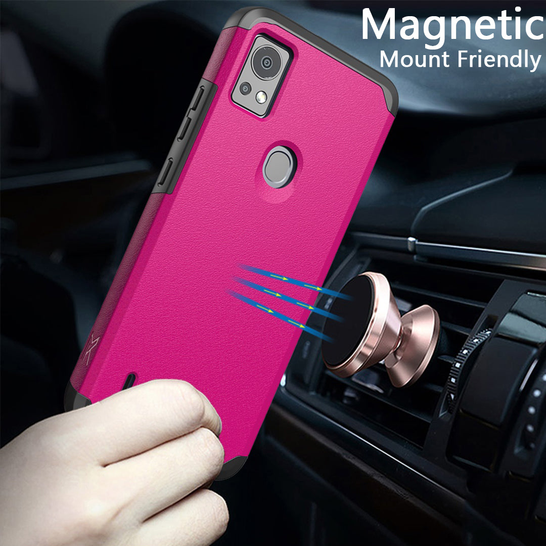 Cricket Icon 5 Tough Strong MetKase Hybrid (Magnet Mount Friendly) Case Cover - Hot Pink (1106017)