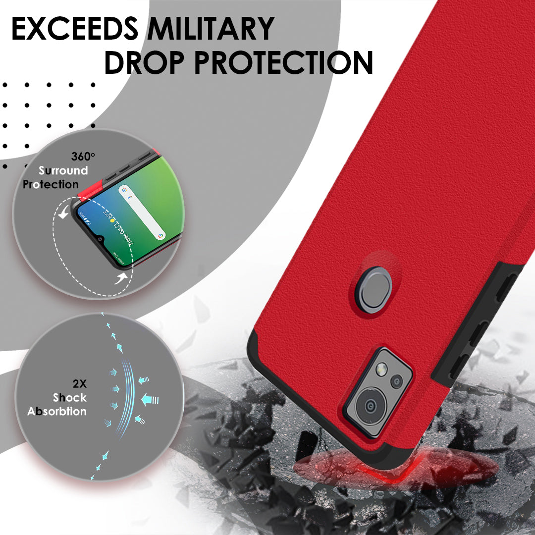 Cricket Icon 5 Tough Strong MetKase Hybrid (Magnet Mount Friendly) Case Cover - Red (1106019)