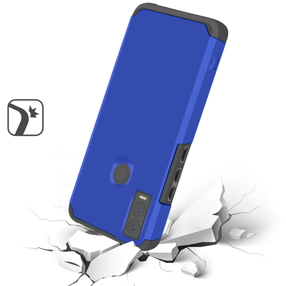 Cricket Innovate E 5G Tough Strong MetKase Hybrid (Magnet Mount Friendly) Case Cover - Classic Blue (1105011)