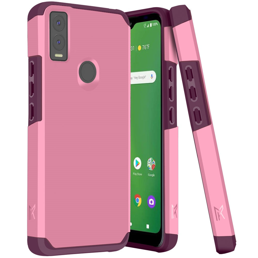 Cricket Innovate E 5G Tough Strong MetKase Hybrid (Magnet Mount Friendly) Case Cover - Fruity Wine (1105013)