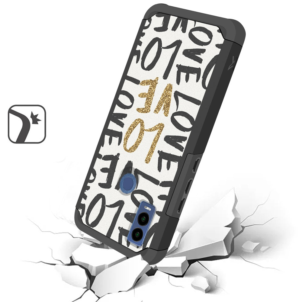 Cricket Innovate E 5G Tough Strong MetKase Hybrid (Magnet Mount Friendly) Case Cover - Love (1105084)